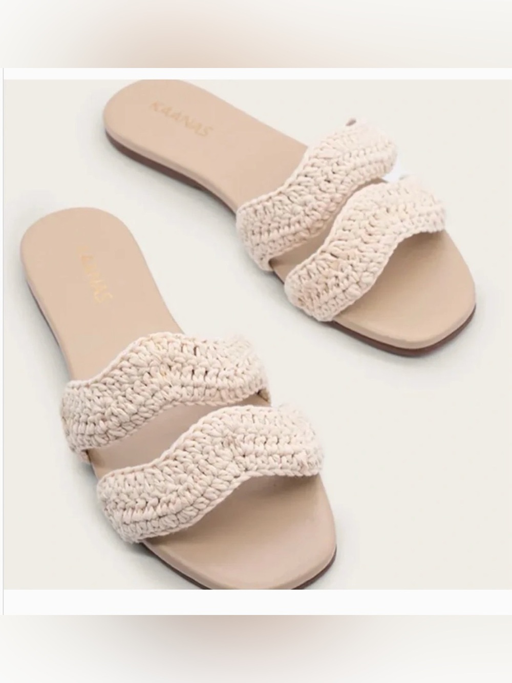 KAANAS TANSY WAVY SANDAL in Oat NWT